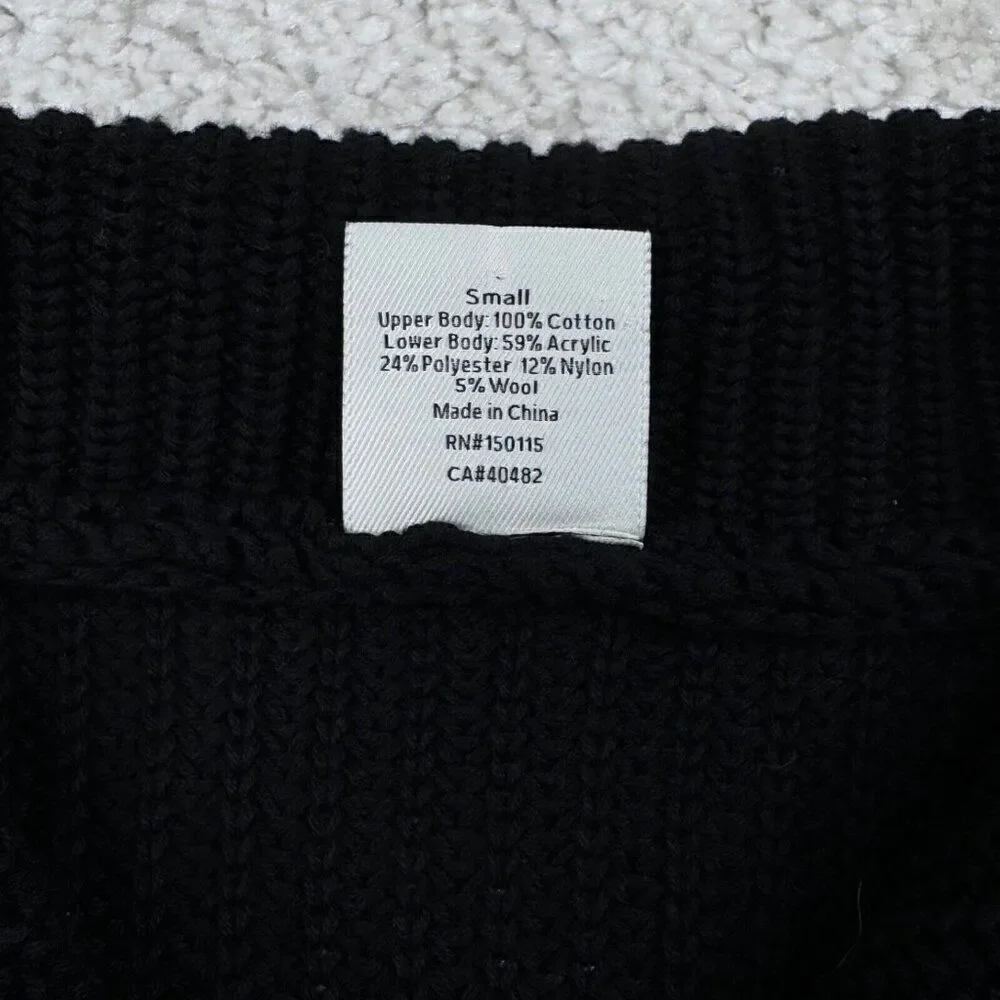 Varley Willard Half Zip Knit Colorblock Pullover Sweater Black